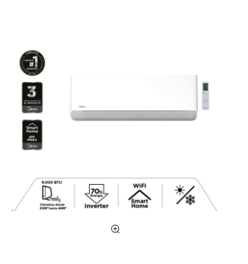 Split Breezeless Frío Calor 9K max 12.000 BTUh + Wifi