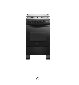 Cocina a Gas 4 Quemadores 20inch Negro